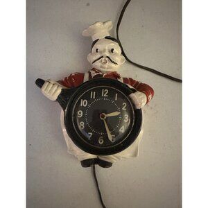 RED WING POTTERY CHEF KITCHEN WALL‎ CLOCK 1947 VINTAGE
